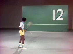 Arthur Ashe counts 12 balls (First: Episode 0750)