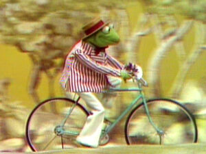 Kermit bicycle a courtin