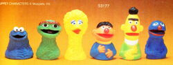 The 1983 set, with plastic molded hair for Ernie and Bert.