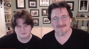 Jackson Barretta and his father, , on .