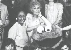 Anna Jane Hays and Cookie Monster