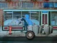 Grover walks down the street in "Monster in the Mirror"