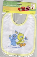 Pancho Contreras and Big Bird; terry bib with vinyl back