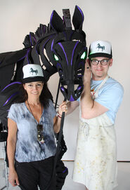 Victoria Ellis and David Valentine with a horse puppet for Princess Cruiseline.