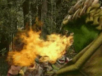 Frogo the Dragon spits fire in Muppets Tonight episode 207