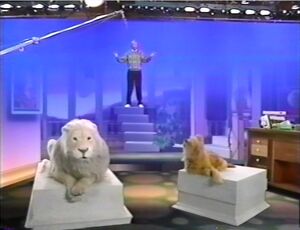 Jim Henson showcases the digital set of The Jim Henson Hour.