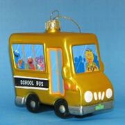 Sesame Street school bus glass ornament SE4102