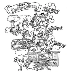 Happy 40th Sesame Street (illustrated t-shirt) 2009