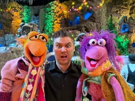 Brendan James Boyd with a couple of background Fraggles