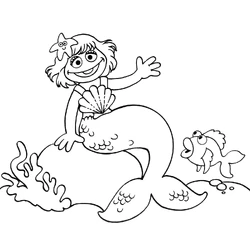 Prairie Dawn as Little Mermaid