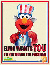 Elmo as Uncle Sam for Put Down the Pacifier