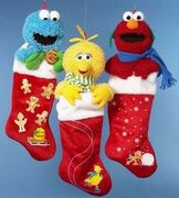 Plush character head stockings: Elmo, Cookie Monster, and Big Bird (2007) SE0097