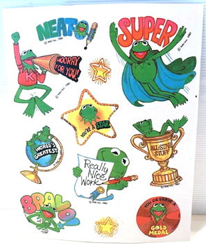 Kermit teacher reward stickers, 1981