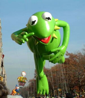 The new Kermit balloon, which debuted in 2002.