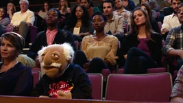 Alone in the audience after Statler's accident in The Muppets episode "Pig Out"