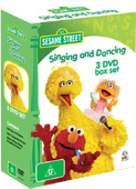 Sesamestreetsinginganddancingaustraliandvdboxset.png (331 KB) Australia (DVD)2008 Madman Entertainment Part of the Singing and Dancing DVD boxset, along with Get Up and Dance and Elmo's Sing-Along Guessing Game. SES102