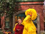 Allison Williams with Big Bird