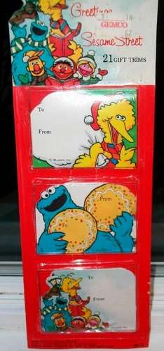 Sesame Street gift tags 1982