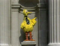 Big Bird as a statueDon't Eat the Pictures