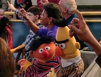Episode 3740 Ernie at Hooper's Store in opening scene; joined by Bert during worm landing