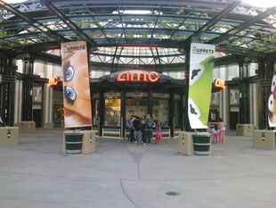 Banners for The Muppets outside of the AMC theatre at Downtown Disney at the Disneyland Resort, November 2011.