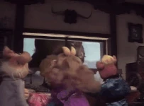 Dr. Julius Strangepork, Link Hogthrob, and Annie Sue Pig in the Wonder Pig sketch