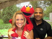 Paige Hemmis, Elmo, and Kevin Clash during the filming of the November 25, 2007 appearance.