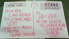 Snuffy's postcard to Big Bird