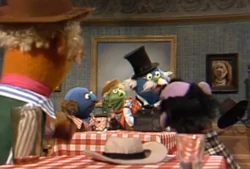 Piggy photo in old west Sesame sketch