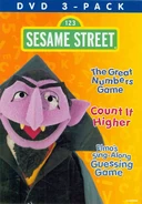 DVD2010 Warner Home Video 3 disc set with Count It Higher: Great Music Videos from Sesame Street and Elmo's Sing-Along Guessing Game