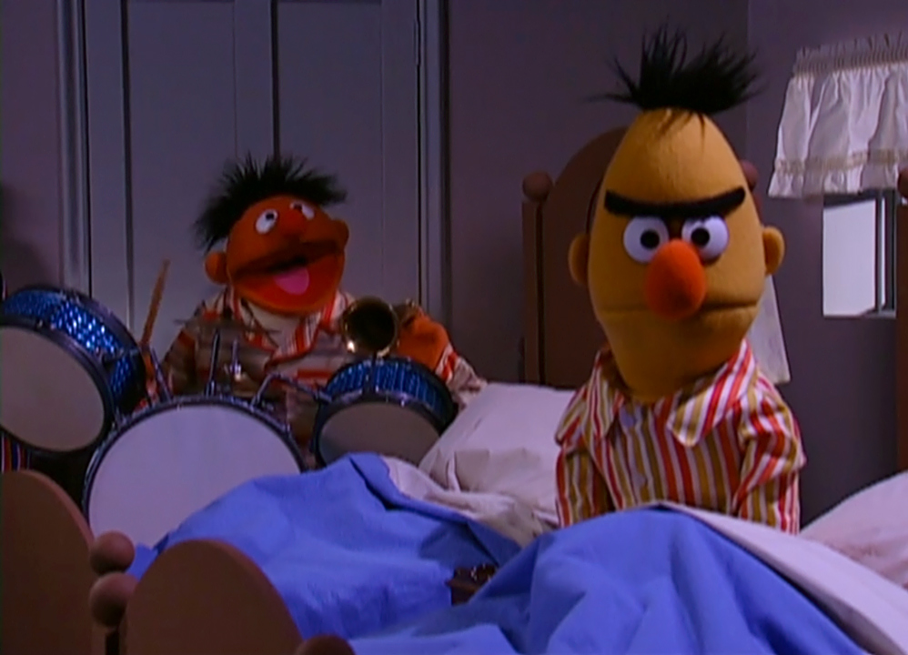 bert and ernie in bed