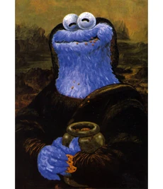 "Monster Lisa" from a Sesamstrasse poster and postcard
