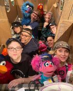 Muppet performers on the set of season 51