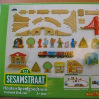 sesame street wooden train set
