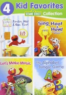 DVD2018 Shout! Factory 4 feature set with Sing, Hoot & Howl with the Sesame Street Animals, Let's Make Music and Elmo's World: Families, Mail, & Bath Time!