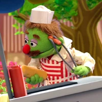 Hot dog vendor in "Elmo the Musical: Repair Monster the Musical"