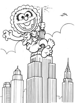 Adorning the background in Muppet Babies Visit the Fifty States coloring book