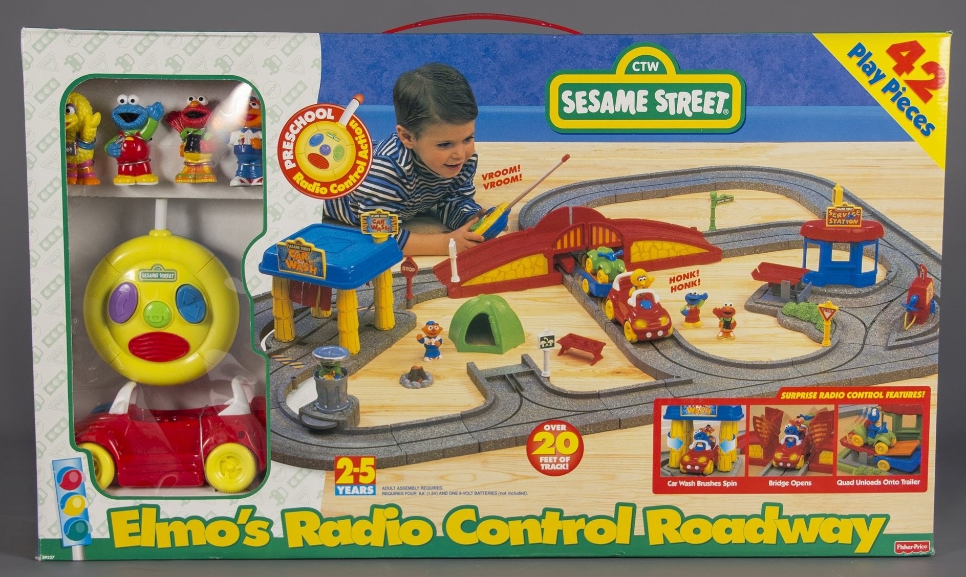 fisher price toy car with roadway set