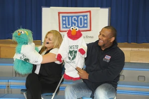 Elmo & Rosita's USO Education Tour in 2010.