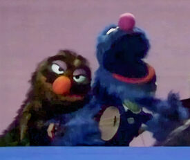 "Fuzzyface" and Grover onscreen together on The Ed Sullivan Show.