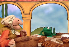 Strega Nona with a Frog