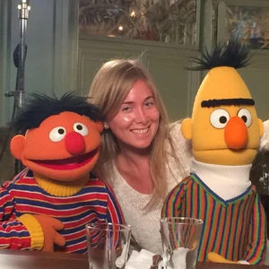 Leibovich with  and  at New York's Tavern on the Green, taping 