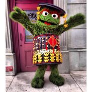 Oscar in his Chinese New Year attire at Universal Studios Singapore.