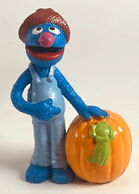 Grover with a pumpkin