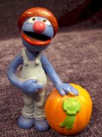 Grover with a pumpkin