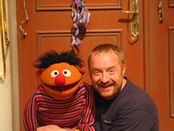 Förster puppeteering Ernie for the 30th Anniversary