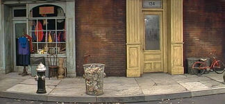 124 Sesame Street and a Thrift Shop across from 123 Sesame Street in Episode 2319