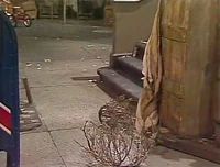 Oscar imagines being the only resident on Sesame Street in Episode 1225; a couple of lone tumbleweeds make their way down the sidewalk.