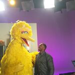 Anthony Mackie with Big Bird