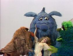 Thog with Bernadette Peters, Sweetums, and Timmy Monster.